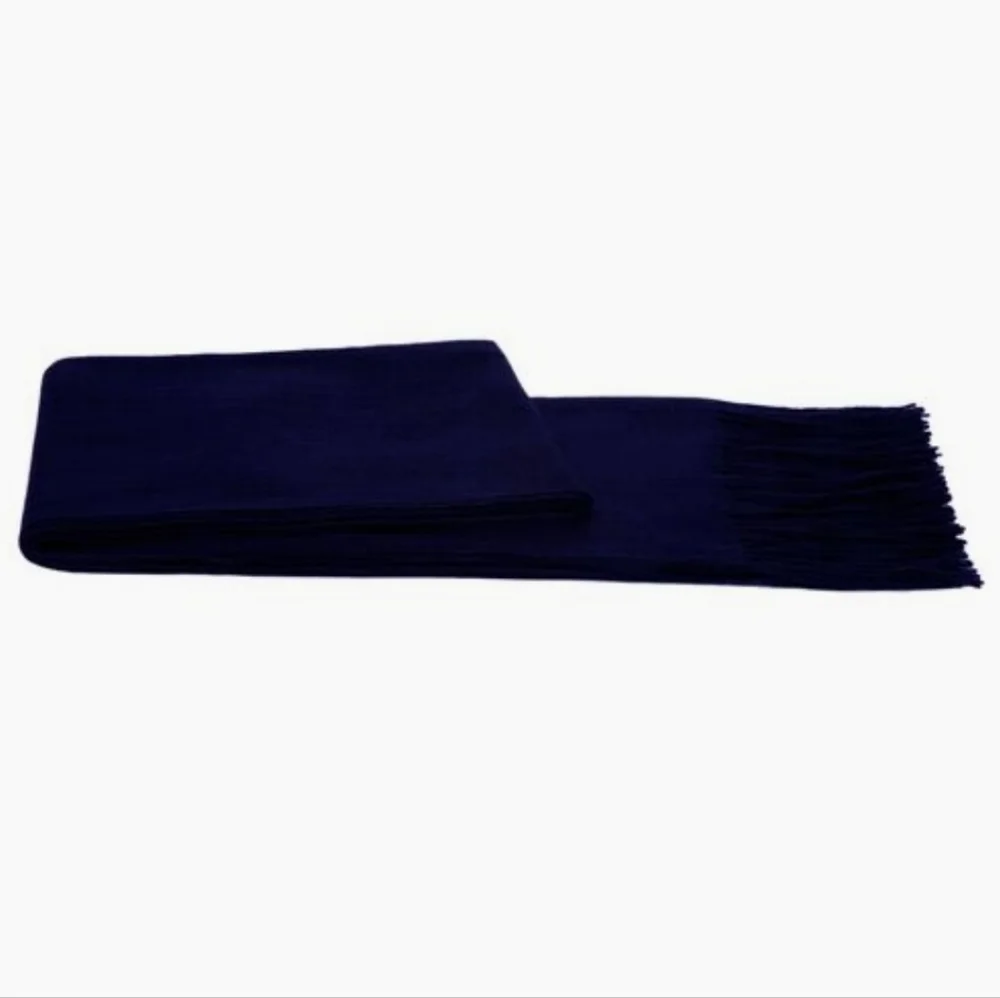 ONE KINGS LANE Solid Cashmere Throw, Navy, Retail Price $295.00US